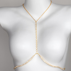 ST230322-Sexy rhinestone chest brace European and American fashion full diamond neck body chain chest chain
