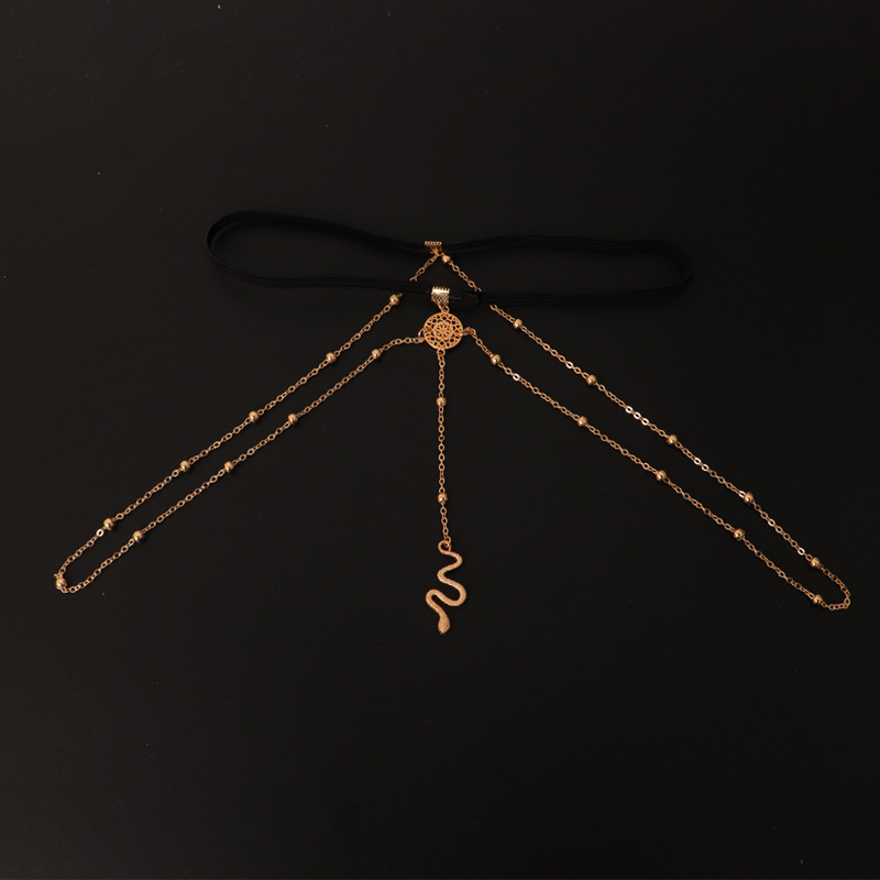 TL22409-European and American creative exaggerated elastic snake long leg chain for women Bohemian trend multi-layer chain body chain jewelry