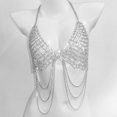 0044-Sexy Tassel Rhinestone Bra Hollow Beach Bikini Body Chain Accessories