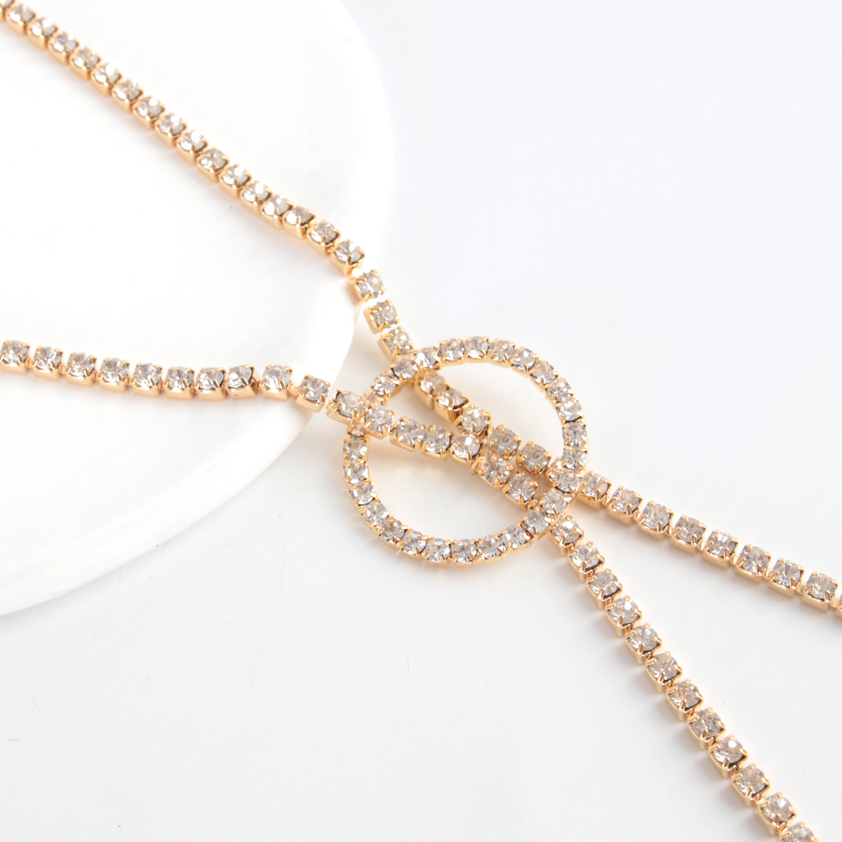 ST230708-Fashionable and simple summer beach bikini sexy diamond chain body chain