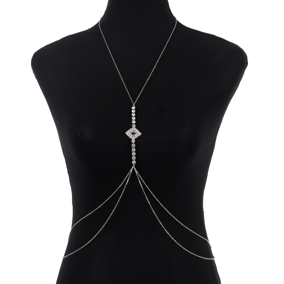 ST22503-European and American fashion accessories, simple devil's eye chest chain, nightclub shiny sexy body chain
