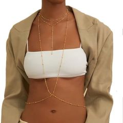 ST22410-Sexy Fashion Summer Water Drop Multi-Layered Cross Women's Body Chain Necklace in One