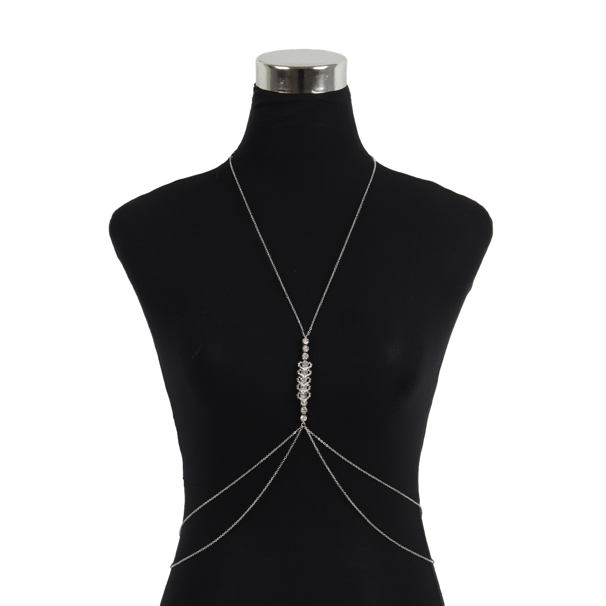 ST22804-European and American cross-border hot-selling accessories simple exaggerated rhinestone love sexy beach bikini body chest bracelet