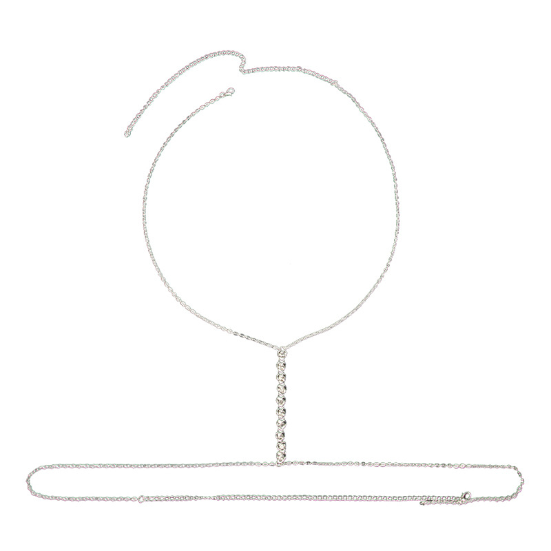 ST230210-Love Rhinestone Breast Chain Fashionable and Sexy Bikini Nightclub European and American Style Body Chain for Women