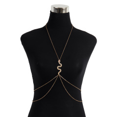 ST22805-New chest chain jewelry simple exaggerated rhinestone European and American nightclub sexy crystal body chain