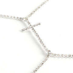 ST22405-European and American accessories cross sexy chest chain nightclub trendy rhinestone pendant body chain simple