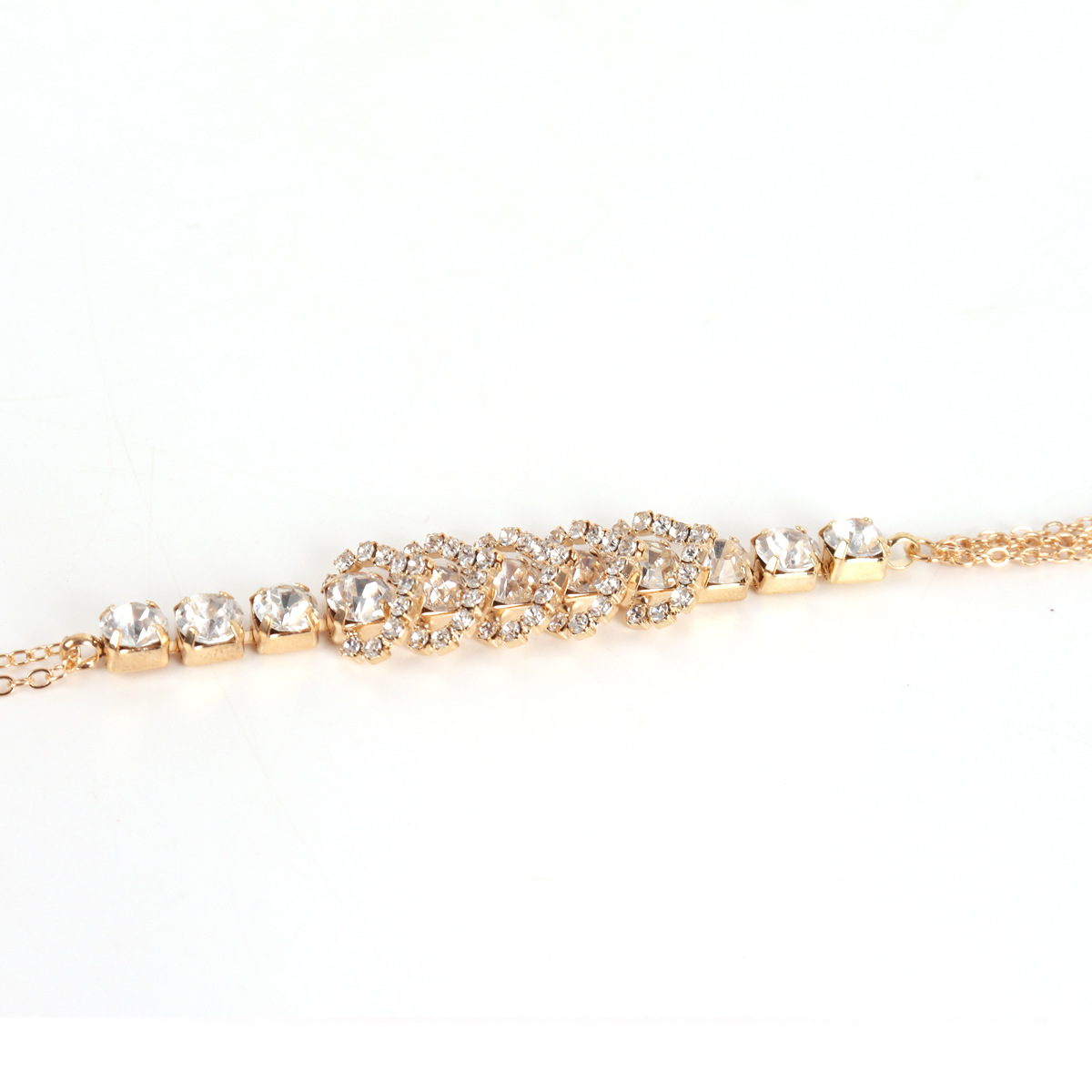 ST22804-European and American cross-border hot-selling accessories simple exaggerated rhinestone love sexy beach bikini body chest bracelet