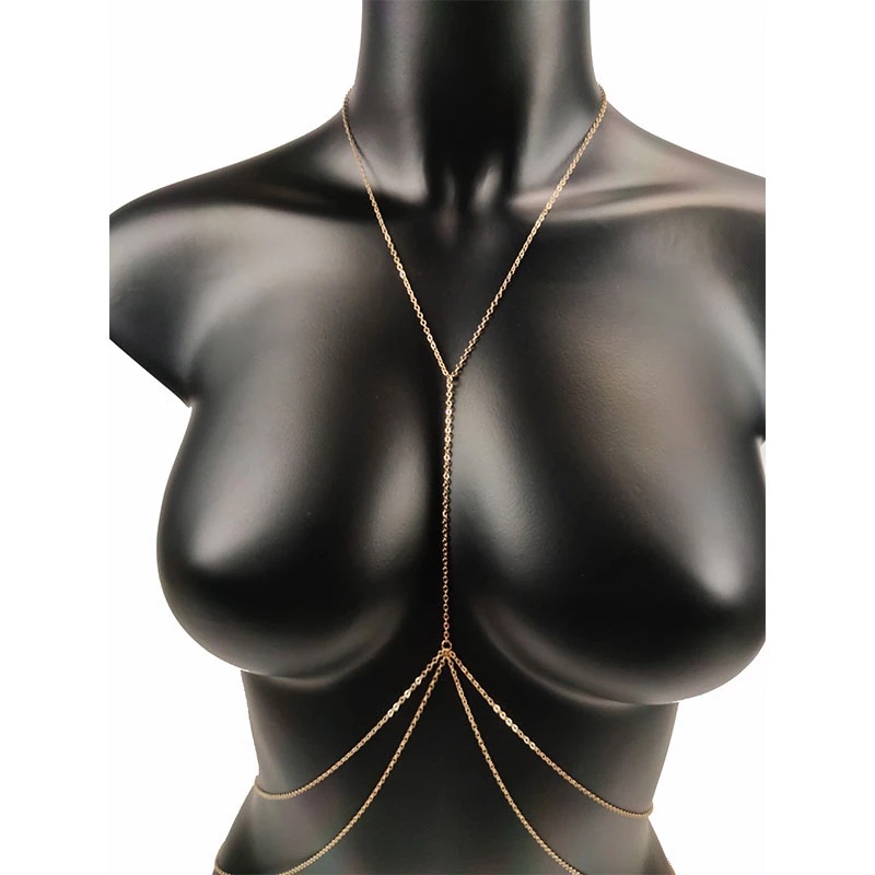 0001-European and American hot-selling jewelry sexy simple cross body chain one-piece chain