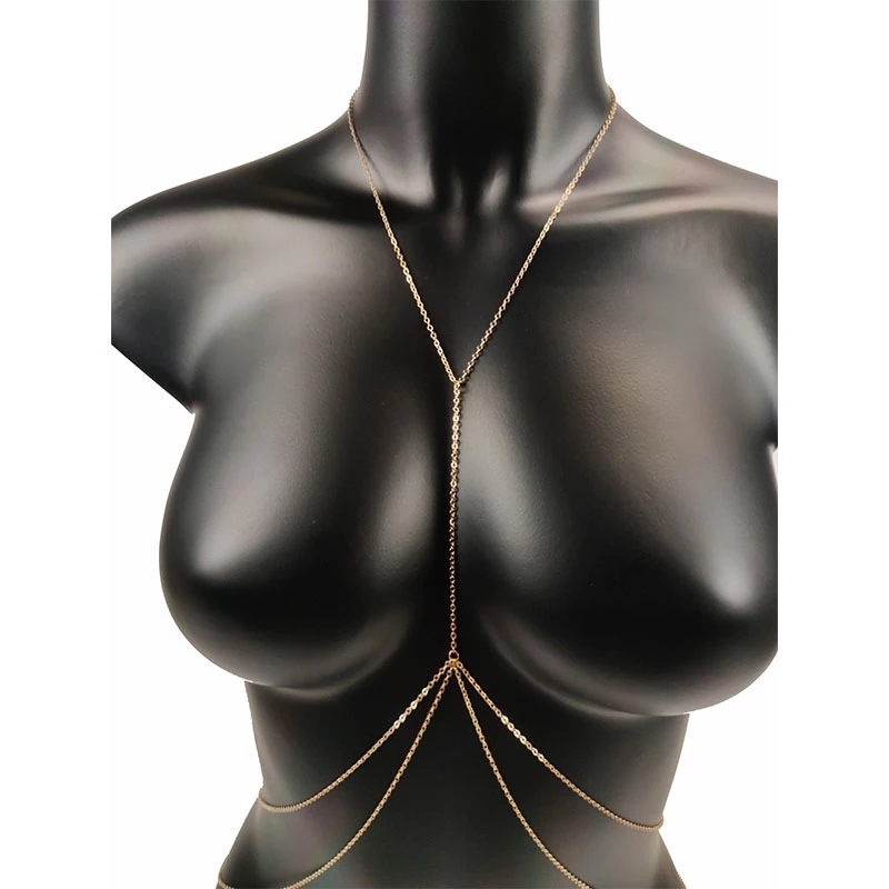 0001-European and American hot-selling jewelry sexy simple cross body chain one-piece chain
