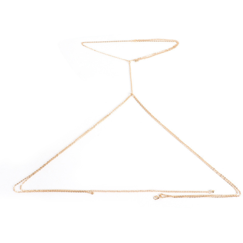 0001-European and American hot-selling jewelry sexy simple cross body chain one-piece chain