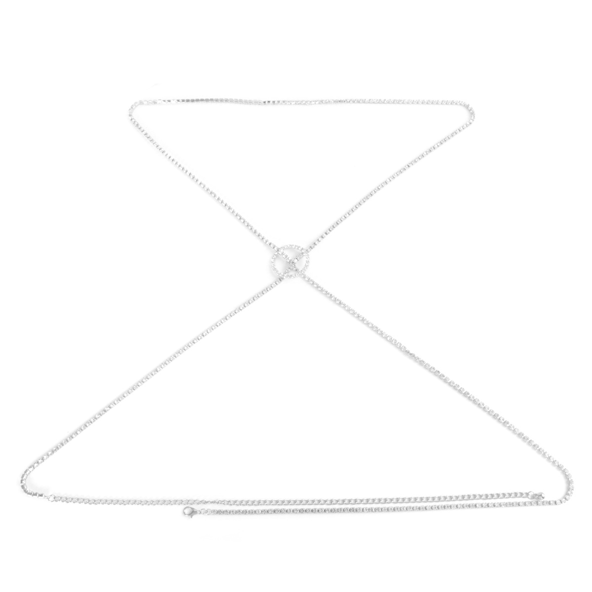 ST230708-Fashionable and simple summer beach bikini sexy diamond chain body chain