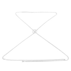 ST230708-Fashionable and simple summer beach bikini sexy diamond chain body chain