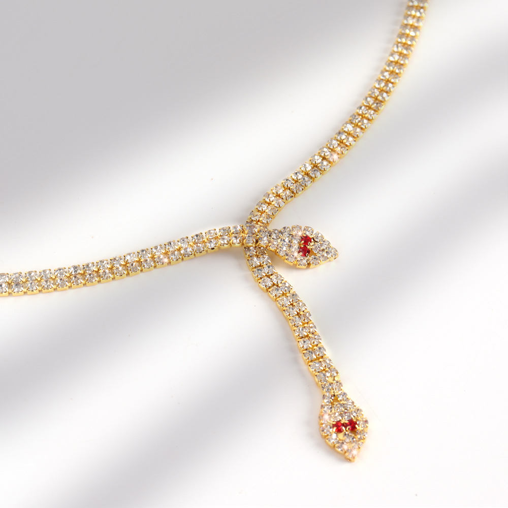 YL22502-Waist accessories Fashion rhinestone snake shape European and American sexy summer beach waist chain