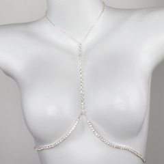ST230322-Sexy rhinestone chest brace European and American fashion full diamond neck body chain chest chain