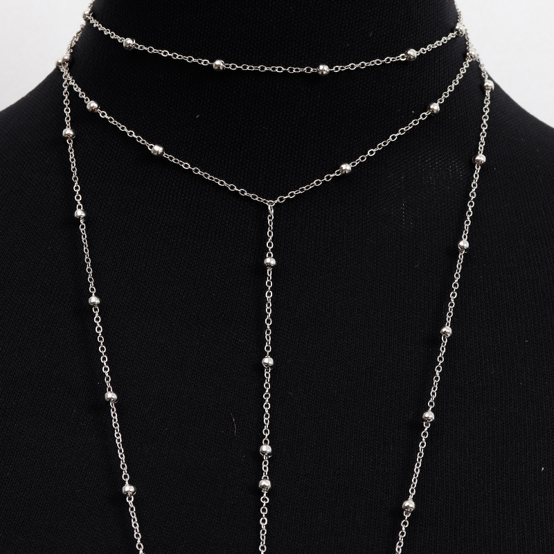 ST22410-Sexy Fashion Summer Water Drop Multi-Layered Cross Women's Body Chain Necklace in One