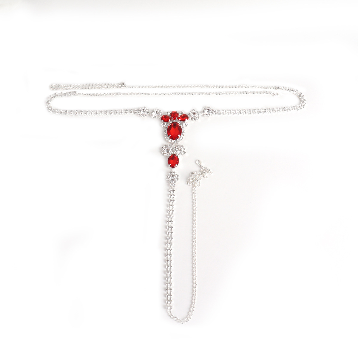 ST22506-Waist accessories fashionable European and American ruby ​​bikini rhinestone chain sexy thong body chain