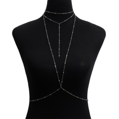 ST22410-Sexy Fashion Summer Water Drop Multi-Layered Cross Women's Body Chain Necklace in One