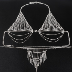 tb-15-Chest chain accessories Fashion rhinestone tassel sexy bikini bra chain nightclub European and American body chain