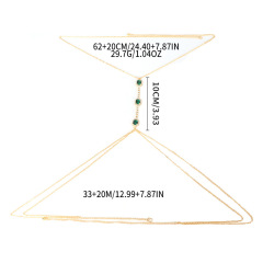 ST221014-Cross-border European and American rhinestone emerald breast chain for women sexy fashion simple bikini body chain