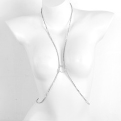 ST230708-Fashionable and simple summer beach bikini sexy diamond chain body chain