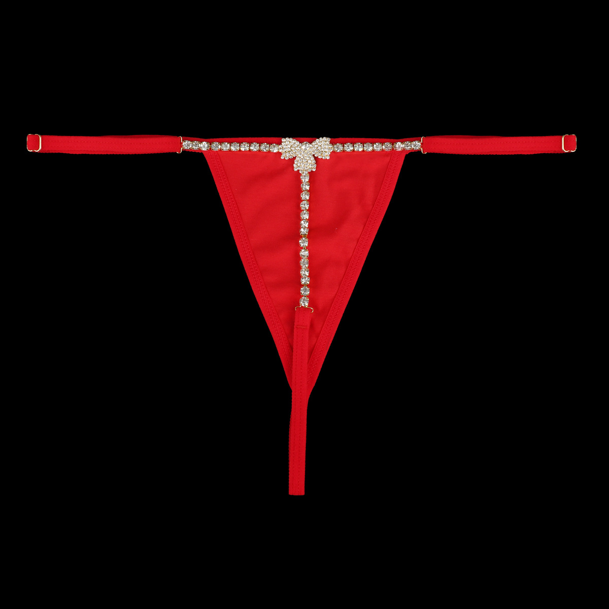 ST221029-Full diamond butterfly chain red panties rhinestone nightclub sexy thong women's body chain underwear accessories