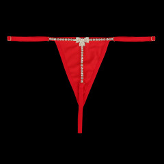 ST221029-Full diamond butterfly chain red panties rhinestone nightclub sexy thong women's body chain underwear accessories