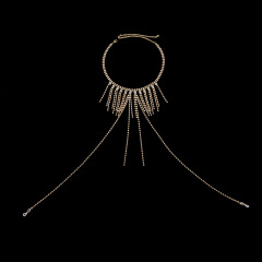 ST221015-Sexy Tassel Nipple Chain Nightclub Personalized Rhinestone Necklace Body Chain