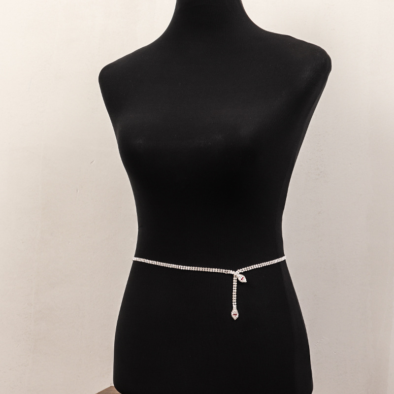 YL22502-Waist accessories Fashion rhinestone snake shape European and American sexy summer beach waist chain