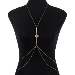 ST22503-European and American fashion accessories, simple devil's eye chest chain, nightclub shiny sexy body chain
