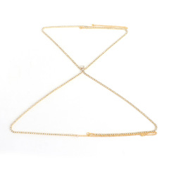 ST22403-New European and American cross-border jewelry body chain beach sexy simple chest chain