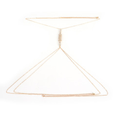ST22804-European and American cross-border hot-selling accessories simple exaggerated rhinestone love sexy beach bikini body chest bracelet