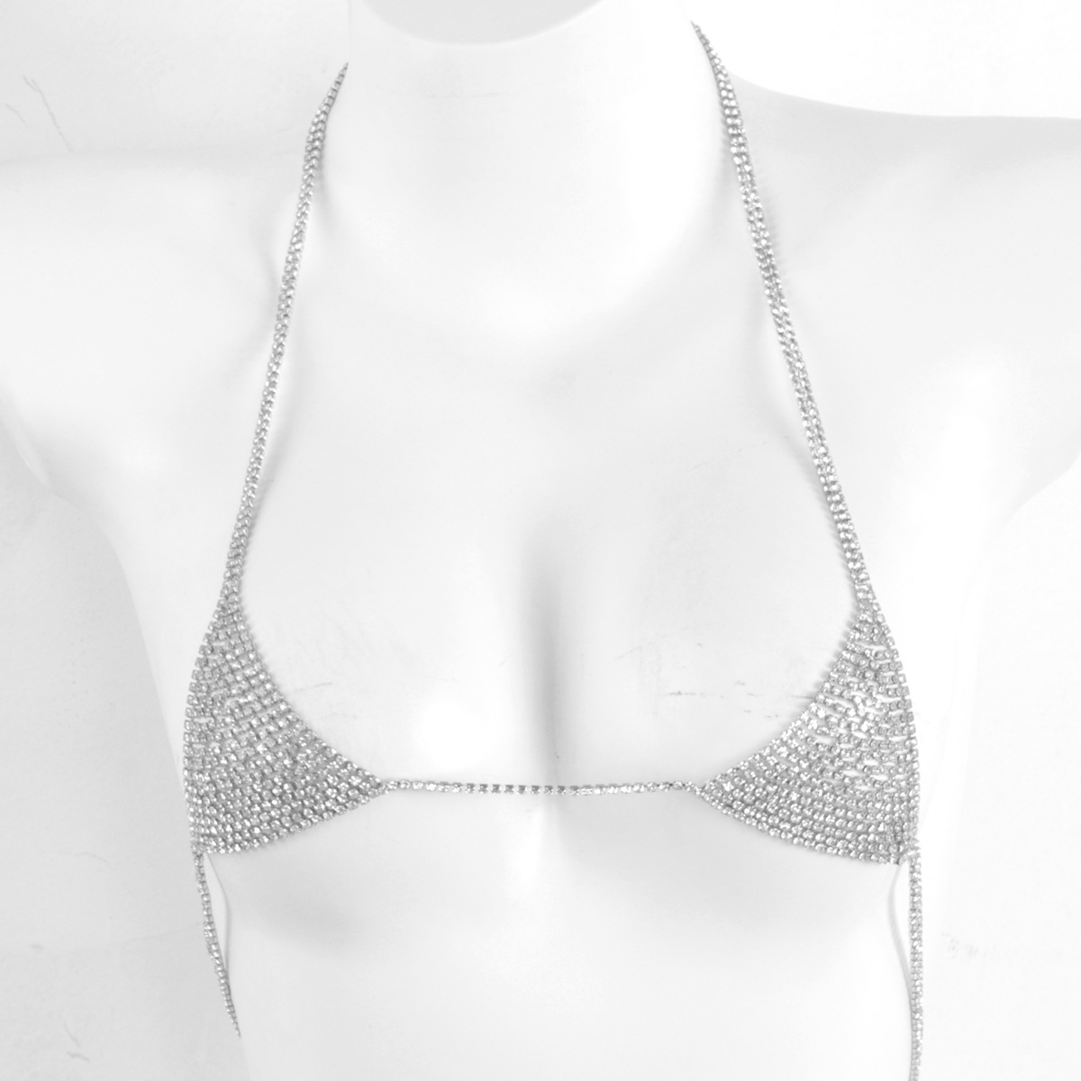 ST230803-European and American sexy and simple niche hot girls beach nightclub full diamond bikini body chain chest chain