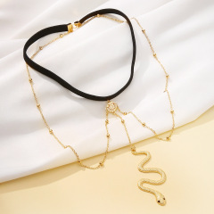 TL22409-European and American creative exaggerated elastic snake long leg chain for women Bohemian trend multi-layer chain body chain jewelry
