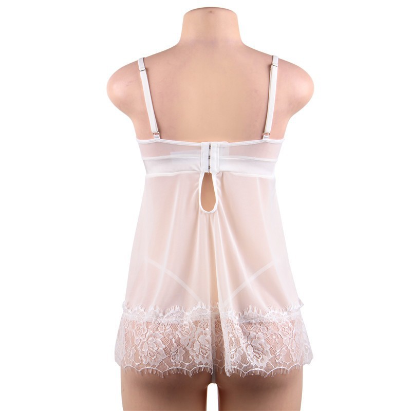 R80578--Large size sexy lingerie temptation pajamas sexy lace suspender nightgown