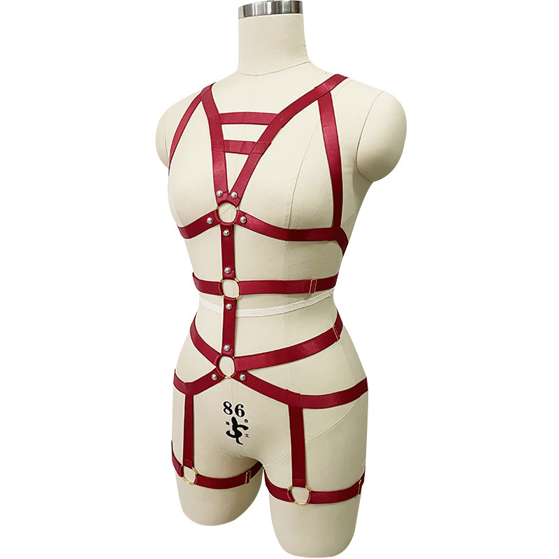 N0065-SM Gothic Cross Strap Harness Underwear Dance Sexy Temptation Erotic Underwear Set