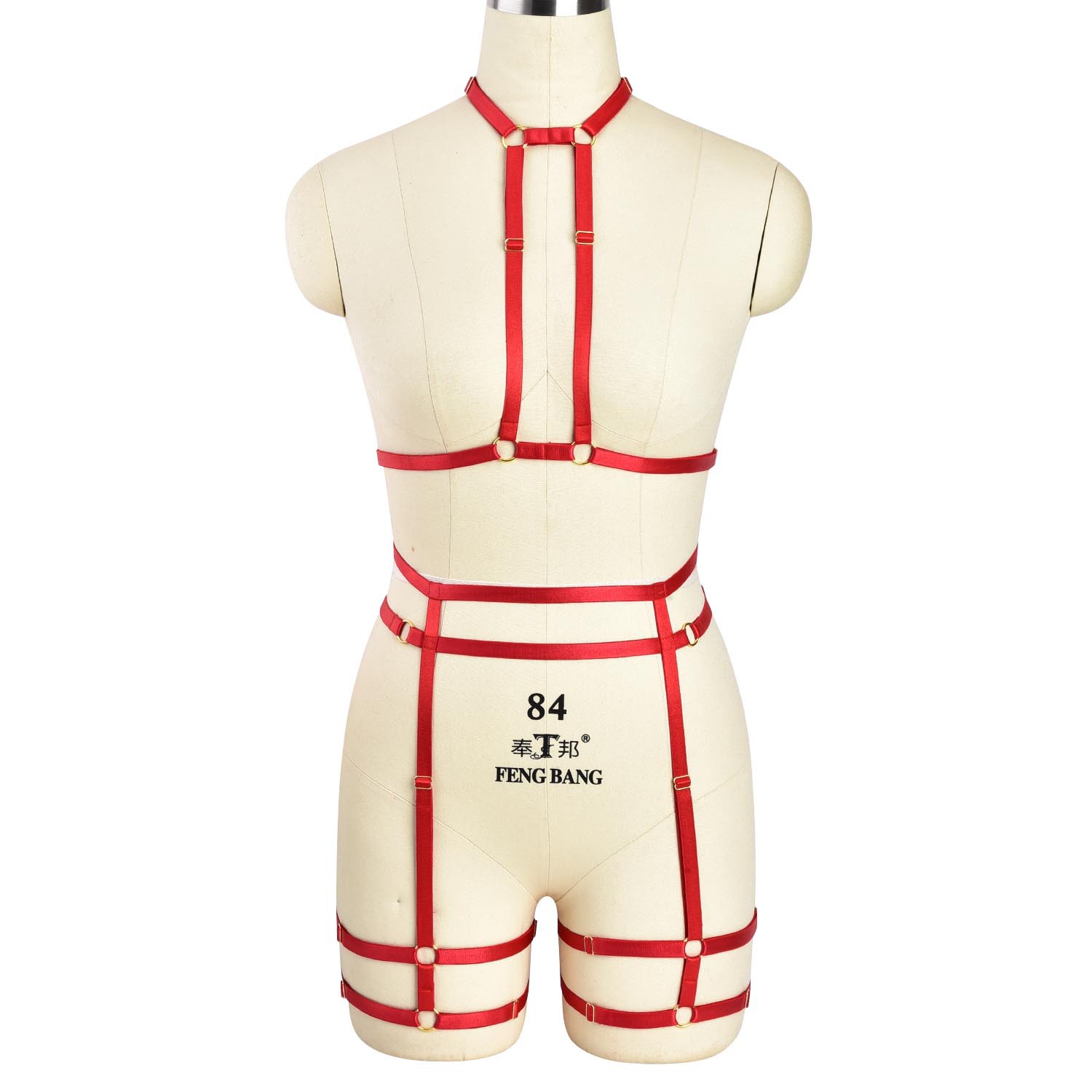 N0148-Sexy lingerie set, uniform temptation three-point hollow strap bra