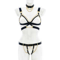 O0894+L0106--Sexy hollow wild chain charm ladies colorful harness straps sexy split suit