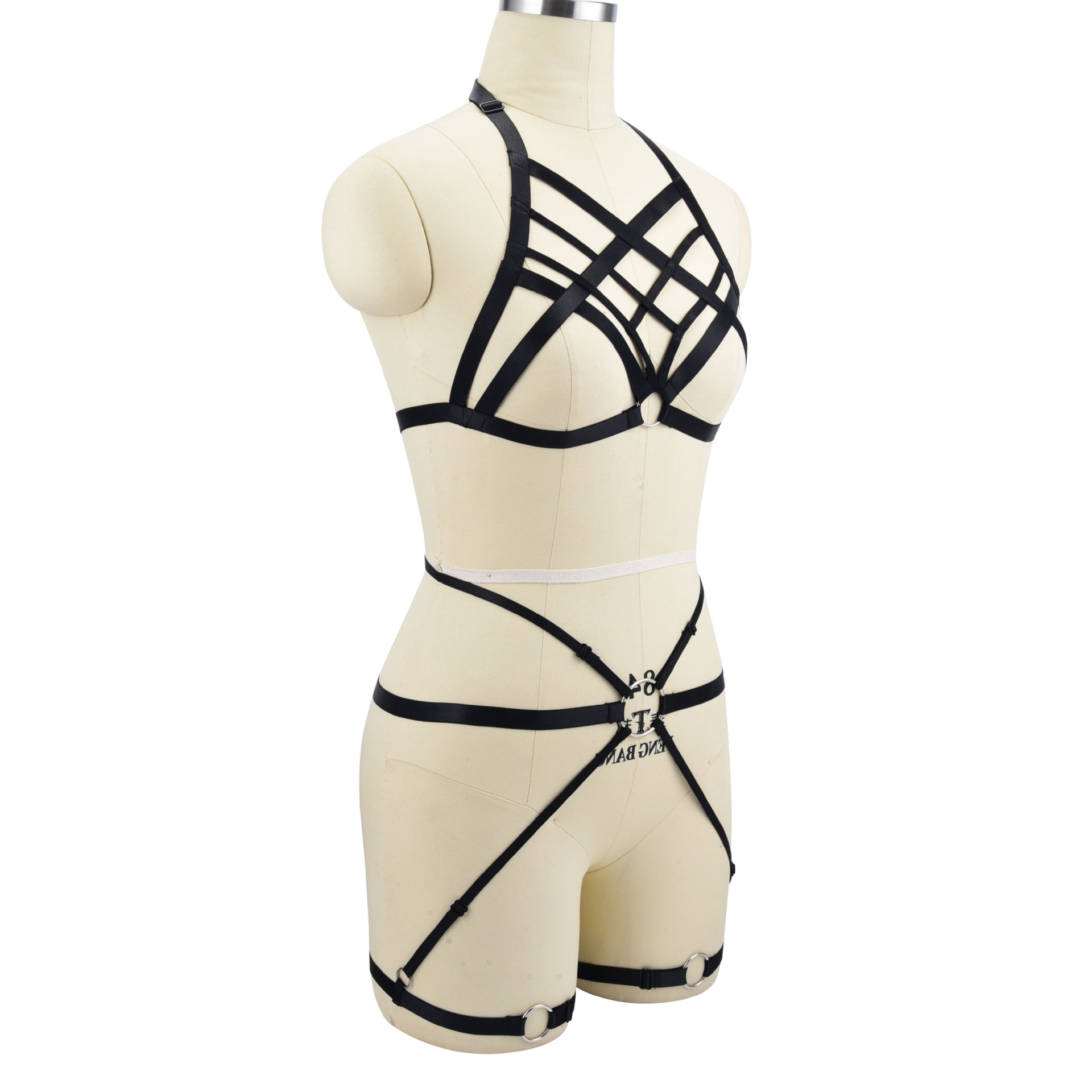 N0094-Sexy hollow strapped breast-revealing bra, Shikushui sexy underwear, bondage cage bra, sexy set