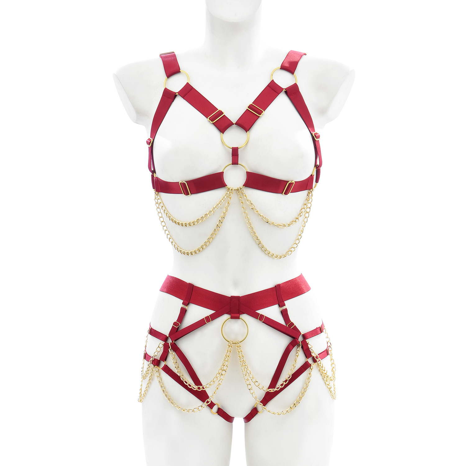 O0895+L0105--Multi-color optional hollow sexy strappy women's split suit