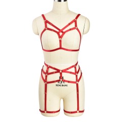 N0146-New sexy lingerie hot style hollow harness strap bra uniform seductive maid outfit