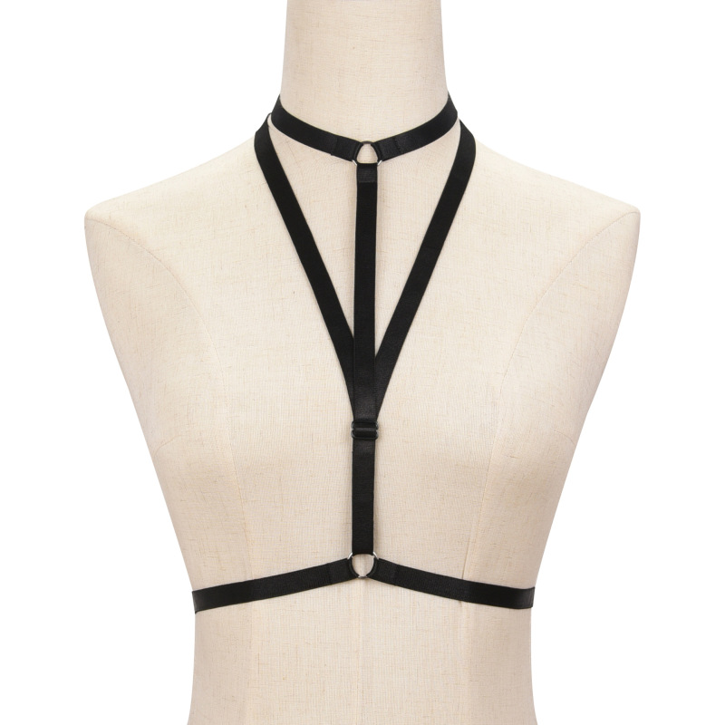 O0419--Hot selling black elastic band bra harness strap bra