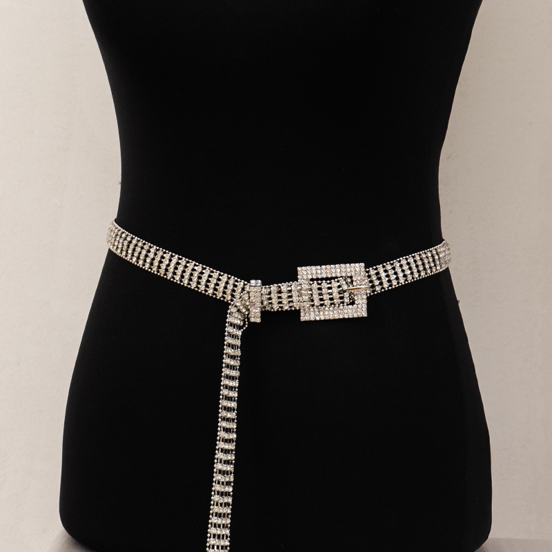 YL22510-Rhinestone full diamond belt fashion trend ladies European and American style belt crystal diamond waist chain belt
