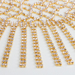 TS230401-Personalized exaggerated rhinestone long tassel headband hip-hop punk hair chain hair hoop