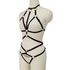N0219--Cross SM strappy harness lingerie nightclub sexy no need to take off temptation fun