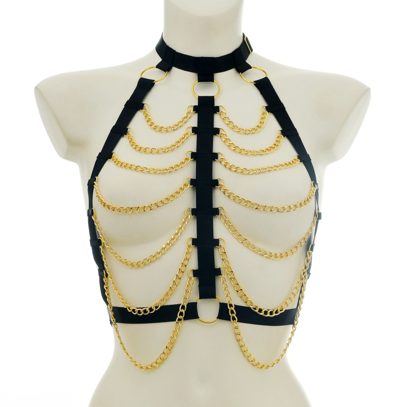 O0908--Multi-color optional hollow chain women's sexy harness