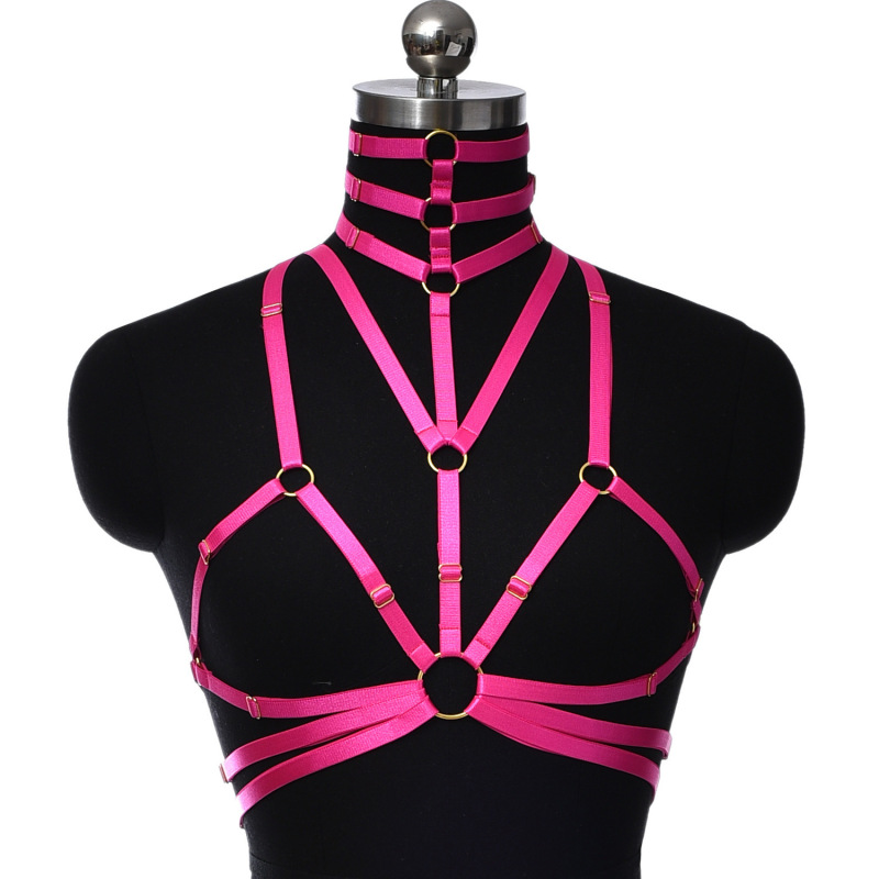 O0846-Bar dance queen sexy strappy hollow breast-exposed lingerie