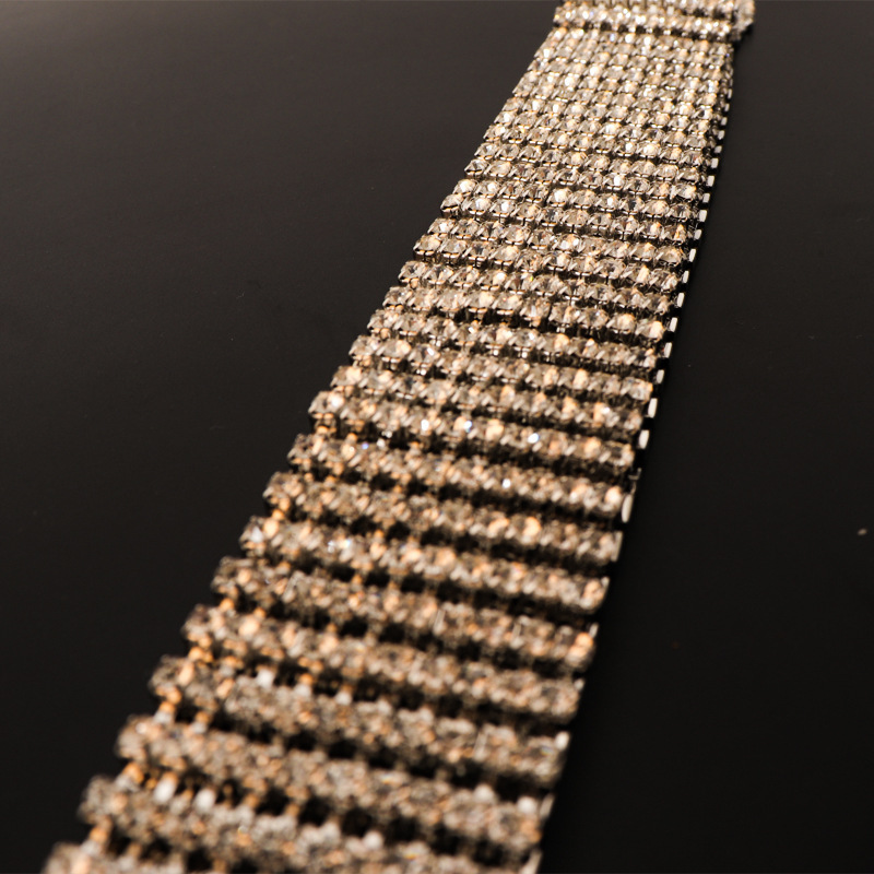 YL22513-Retro light luxury rhinestone waist chain with diamonds, fashionable and personalized silver diamond-encrusted European and American women's belt