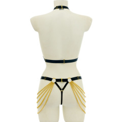 O0907+P0288--Sensual strapping, multi-color optional women's sexy split underwear set