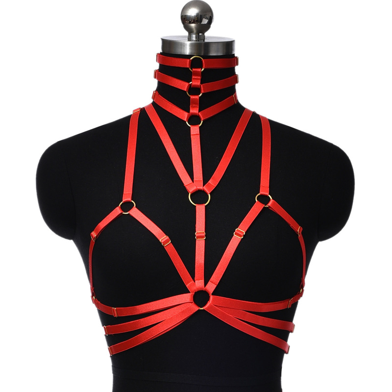 O0846-Bar dance queen sexy strappy hollow breast-exposed lingerie