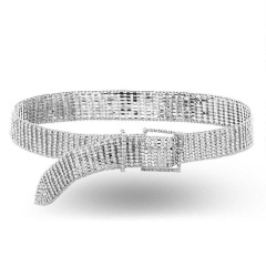 YL22513-Retro light luxury rhinestone waist chain with diamonds, fashionable and personalized silver diamond-encrusted European and American women's belt